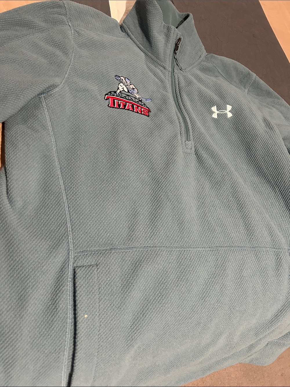 Under Armour Men’s Slate Blue Quarter-Zip Pullover with Titans Logo